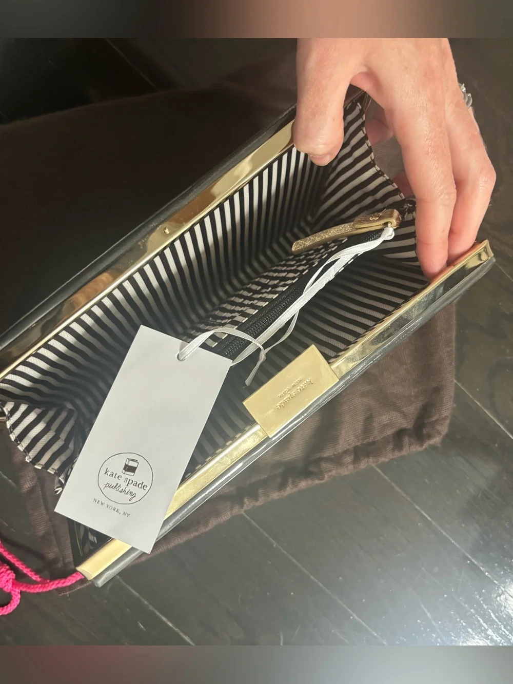 Kate spade clutch Black 'Great Expectations' Book NWT & dustbag